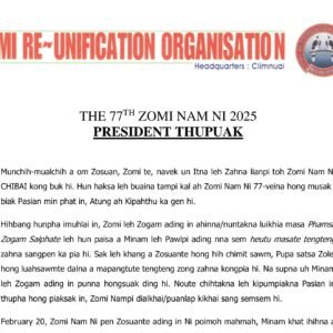 The 77th Zomi Nam Ni 2025 President Thupuak | Getin Lamka